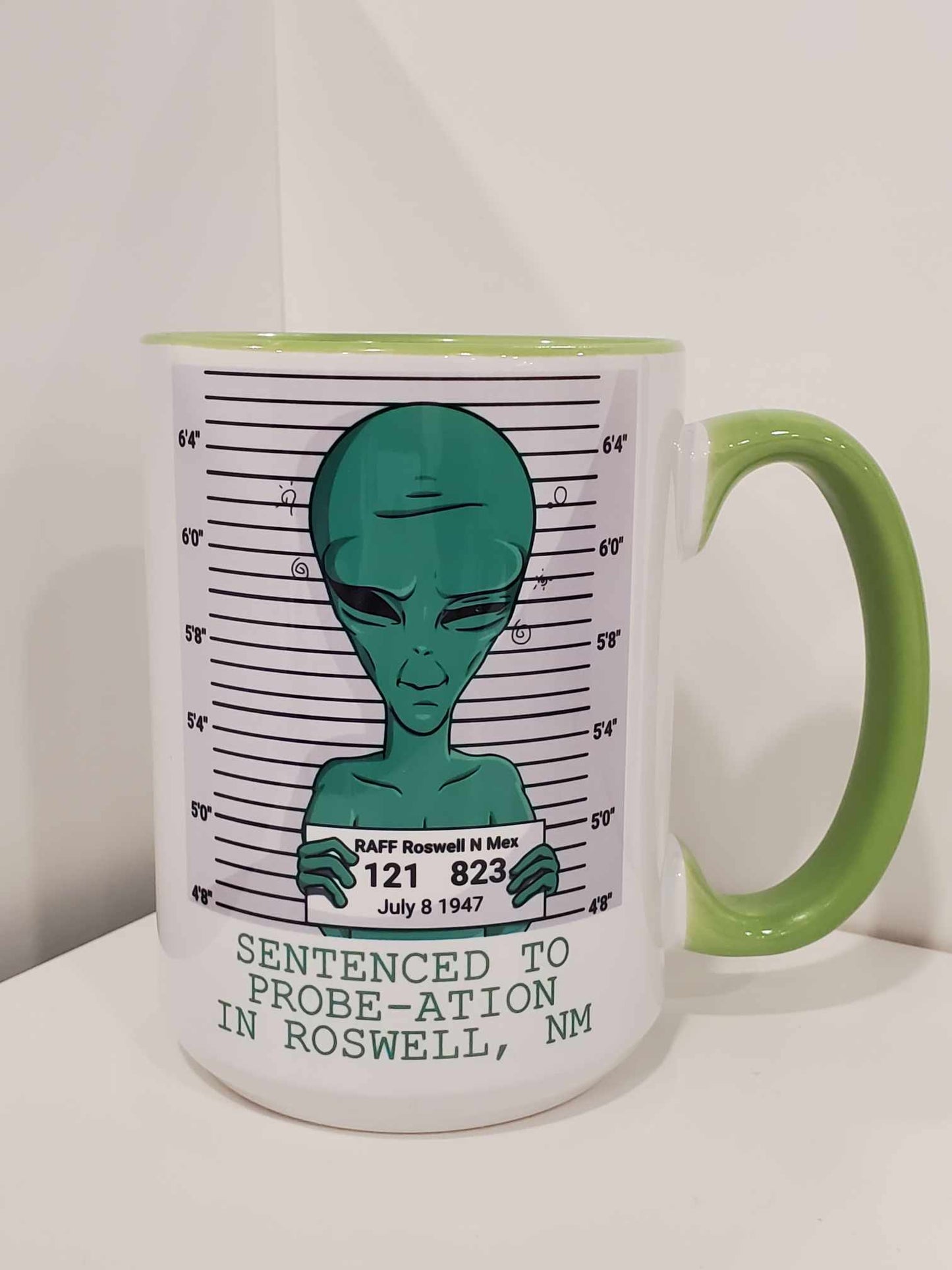 Sentenced to Probe-Ation, Flying While Intoxicated 15oz Coffee Mug Green