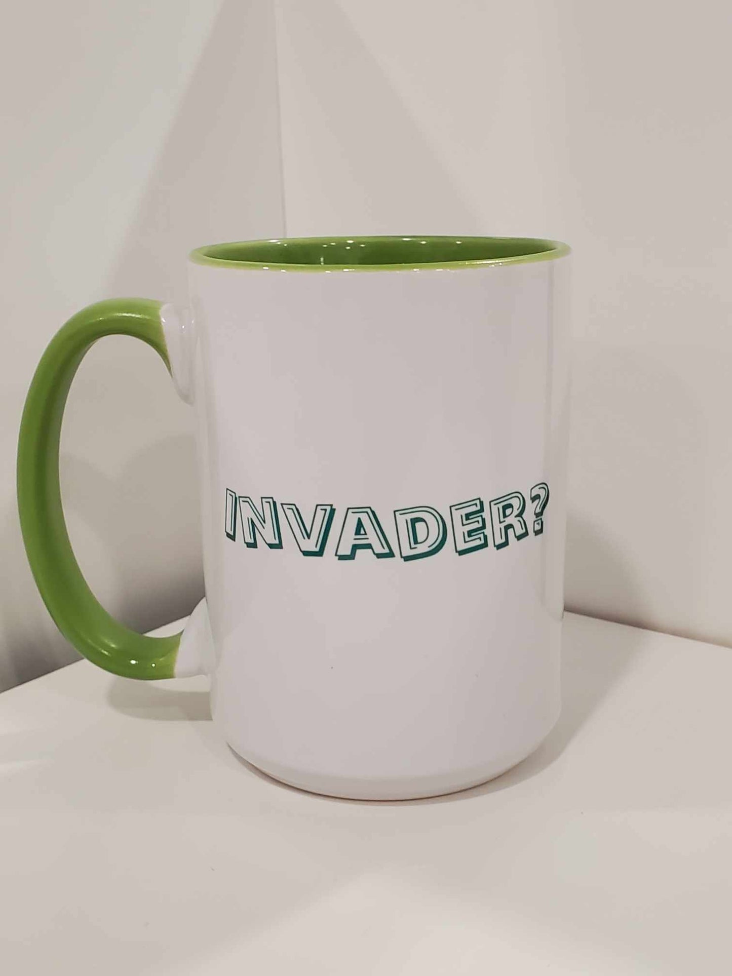 Invader?  Hardly Know Her Alien 15oz Coffee Mug Black
