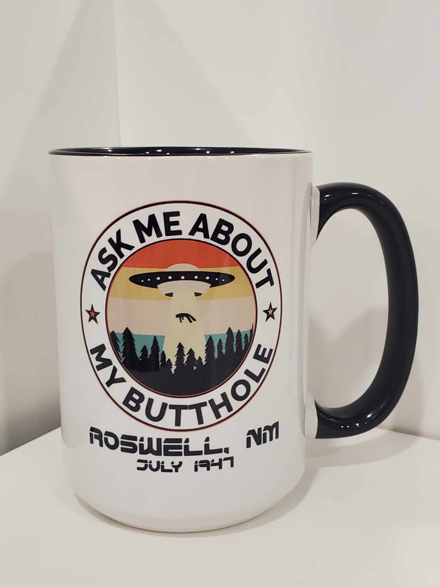 Ask Me About My Butthole 15oz Coffee Mug Black