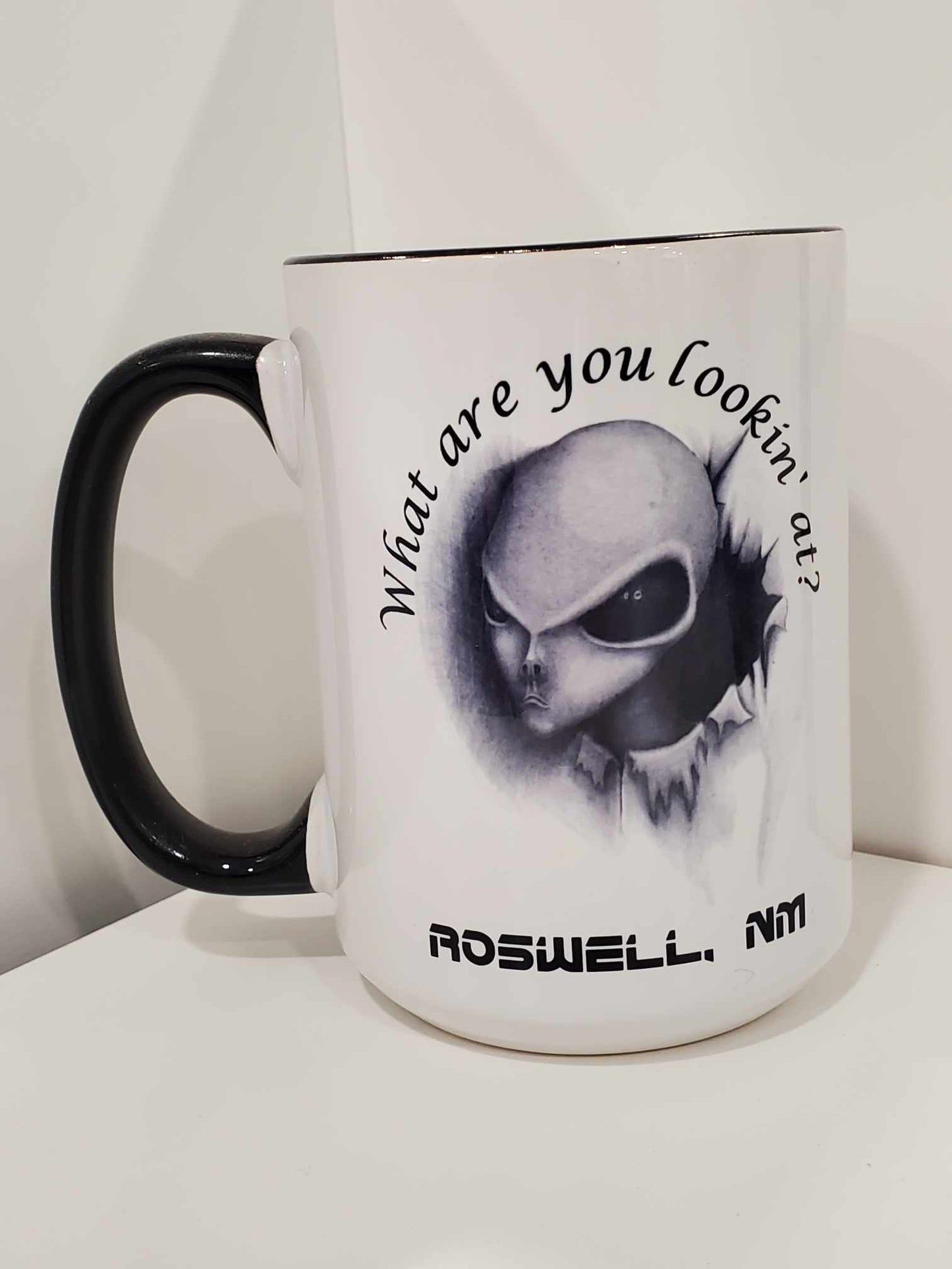 What're You Looking At Alien 15oz Coffee Mug Black
