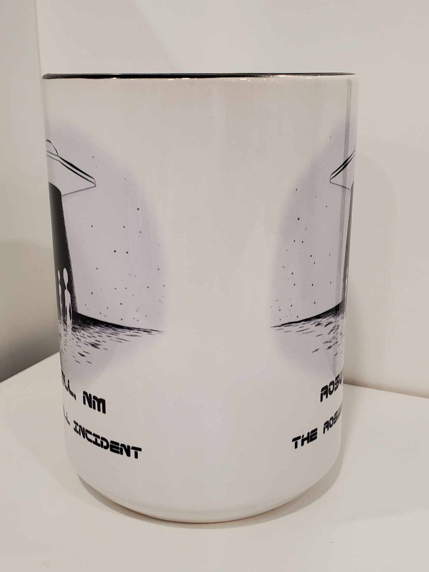 Alien Silhouette "The Roswell Incident" 15oz Coffee Mug Black