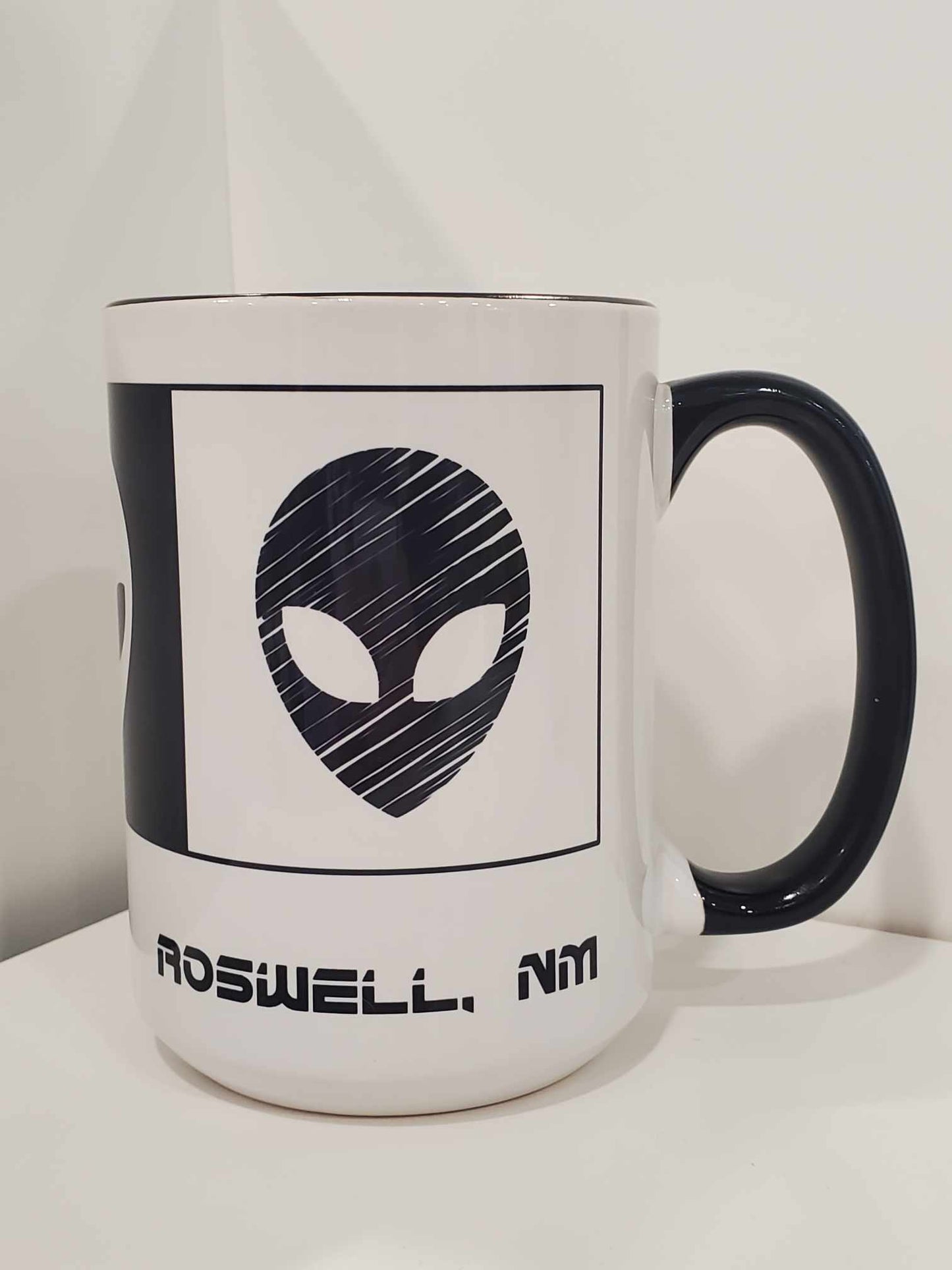 Tri-Alien Roswell, NM 15oz Coffee Mug Black