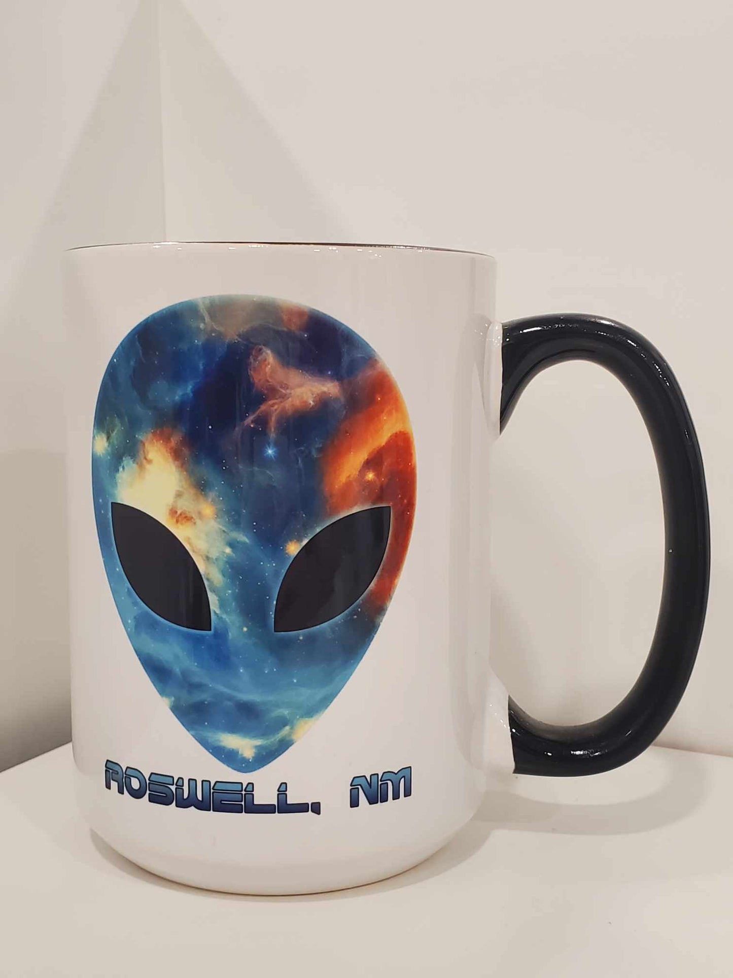 Alien Head Galaxy Roswell, NM 15oz Coffee Mug Black
