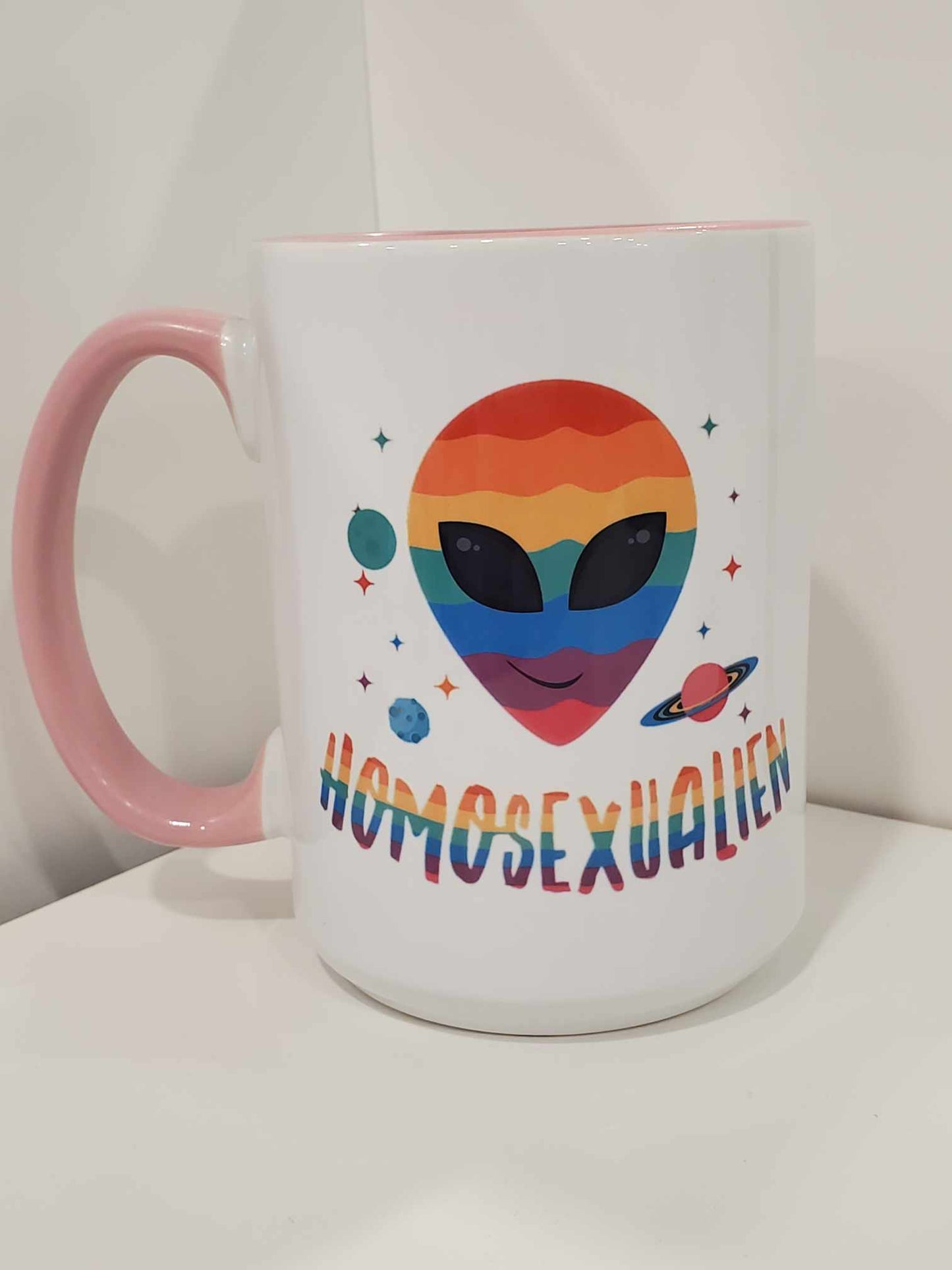 Homosexualien 15oz Coffee Mug Pink
