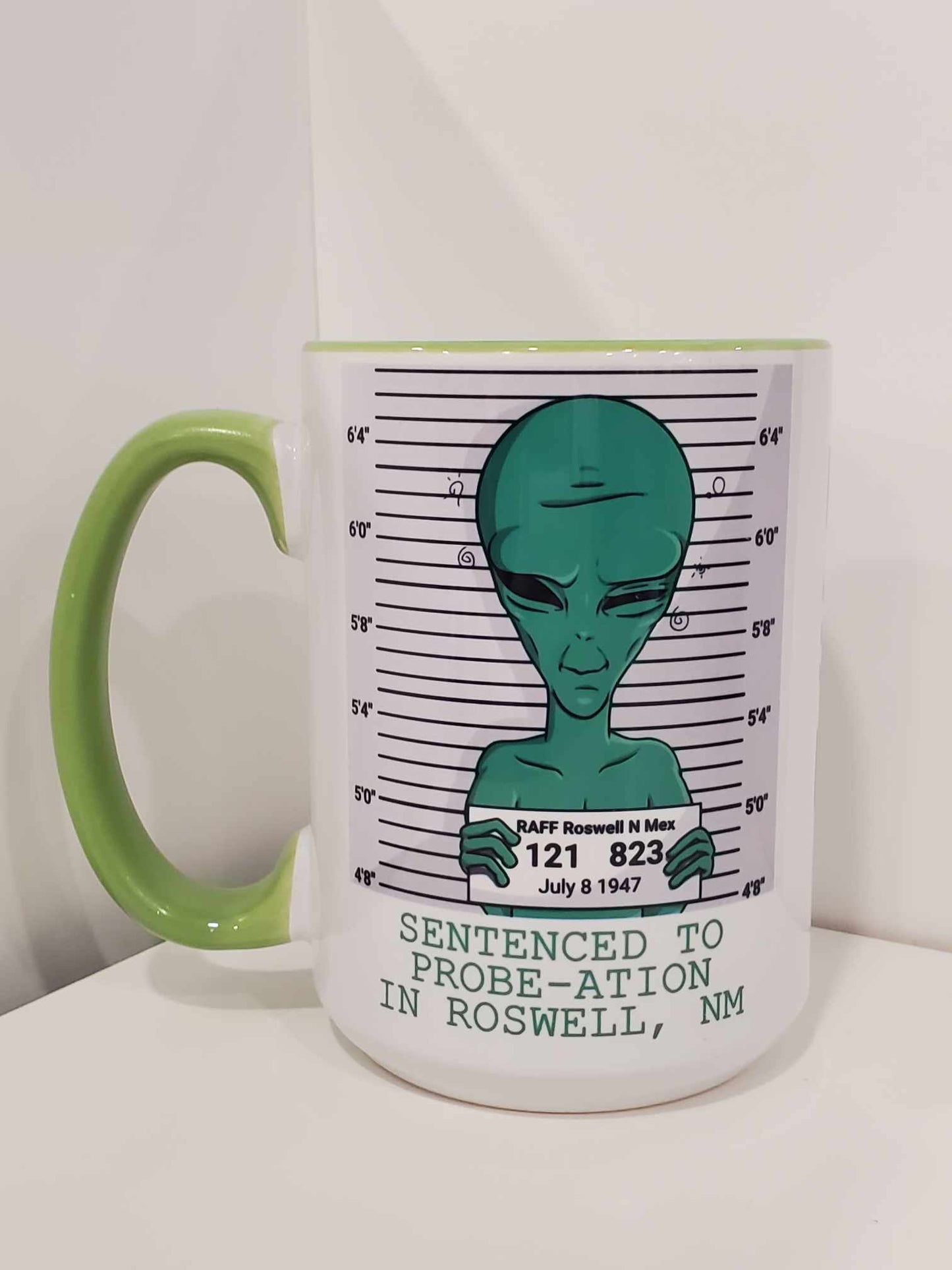 Sentenced to Probe-Ation, Flying While Intoxicated 15oz Coffee Mug Green