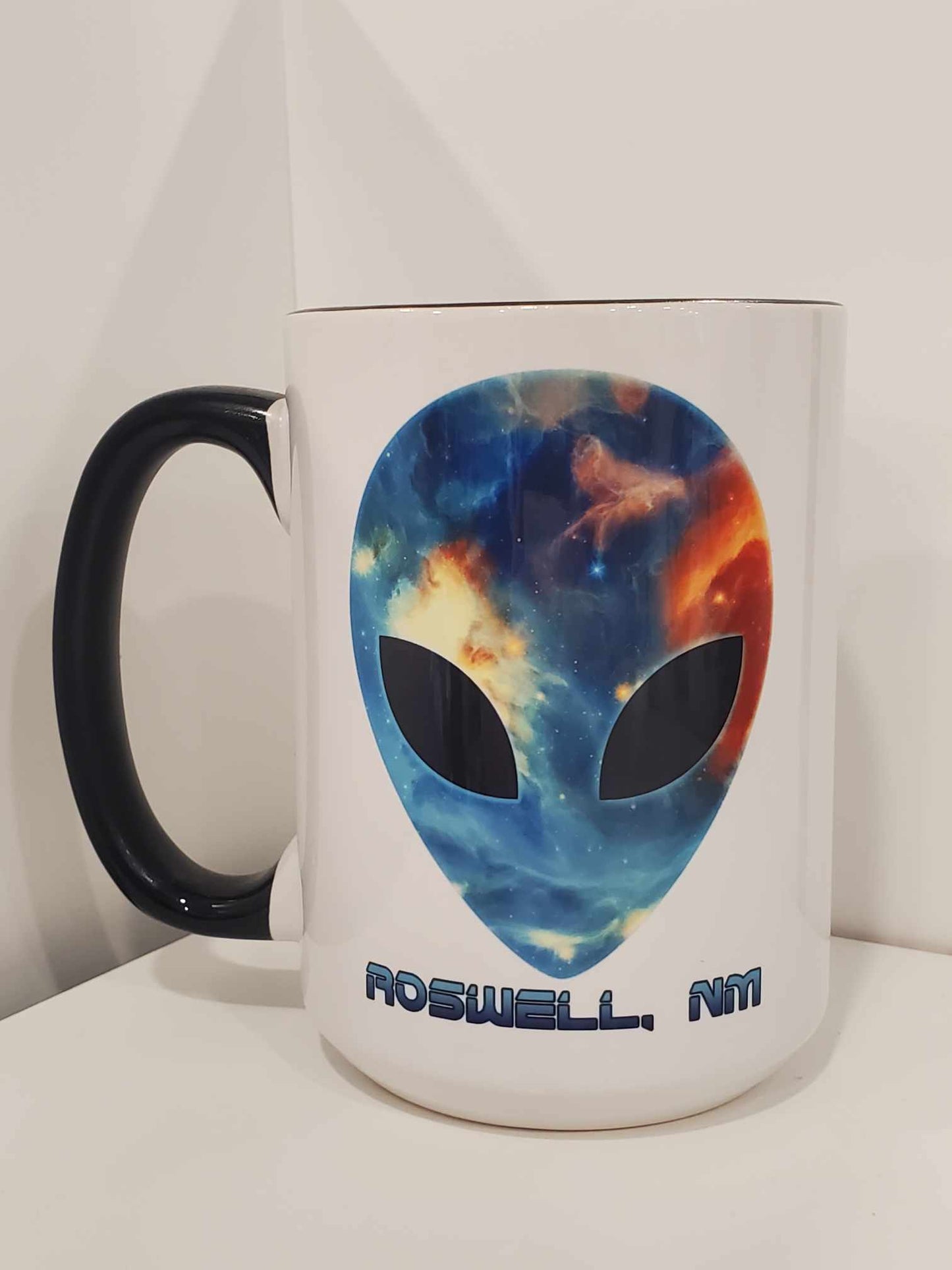 Alien Head Galaxy Roswell, NM 15oz Coffee Mug Black