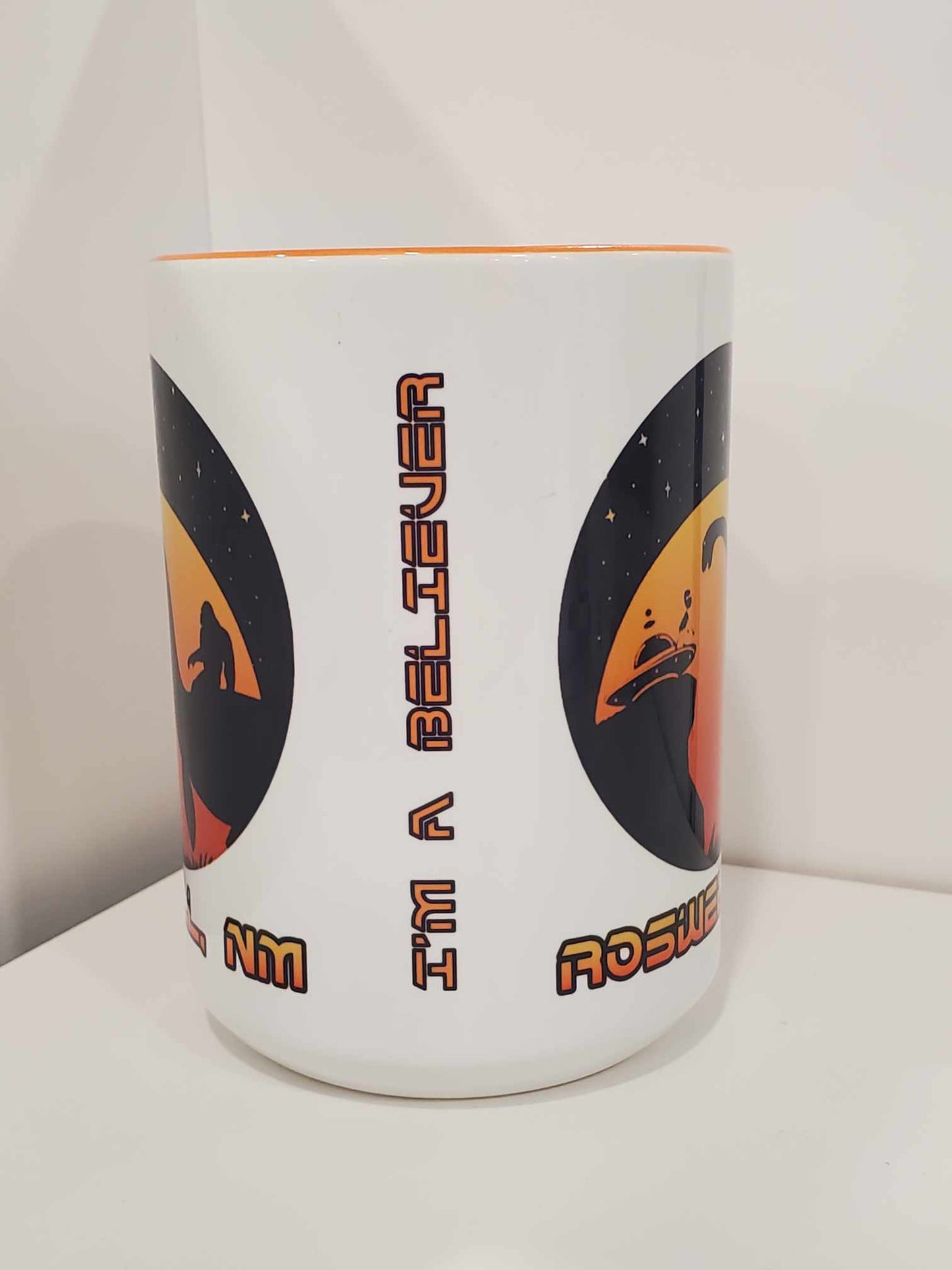 Alien, Lochness Monster, Bigfoot 15oz Coffee Mug Orange