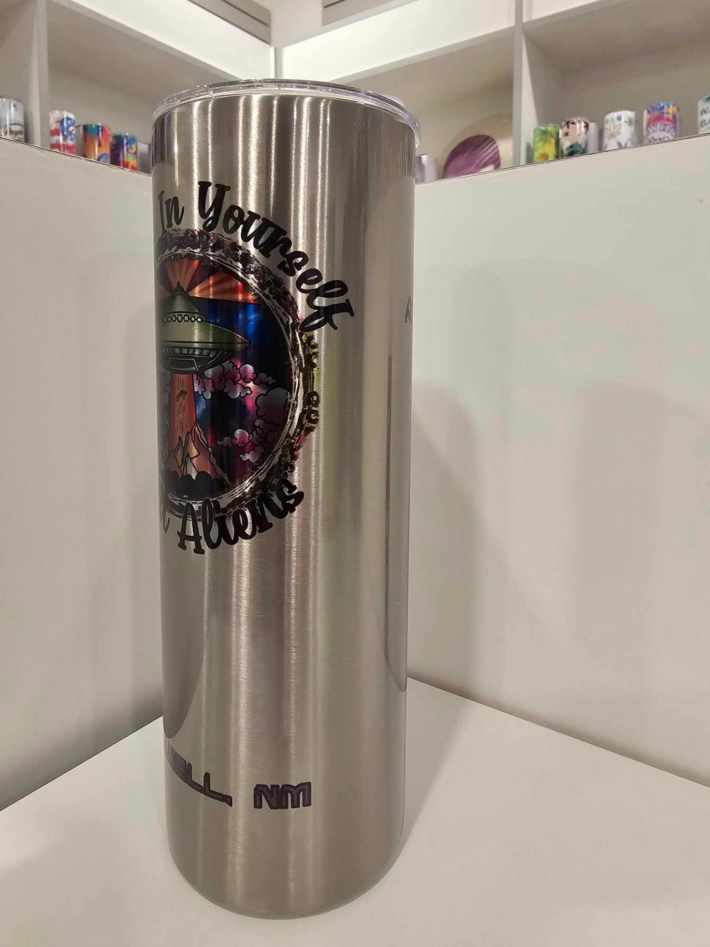 Believe In Yourself And Aliens 20oz Skinny Tumbler