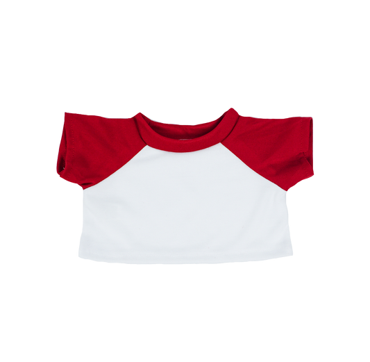 16" Plush Bear Stuffy Red and White T-Shirt
