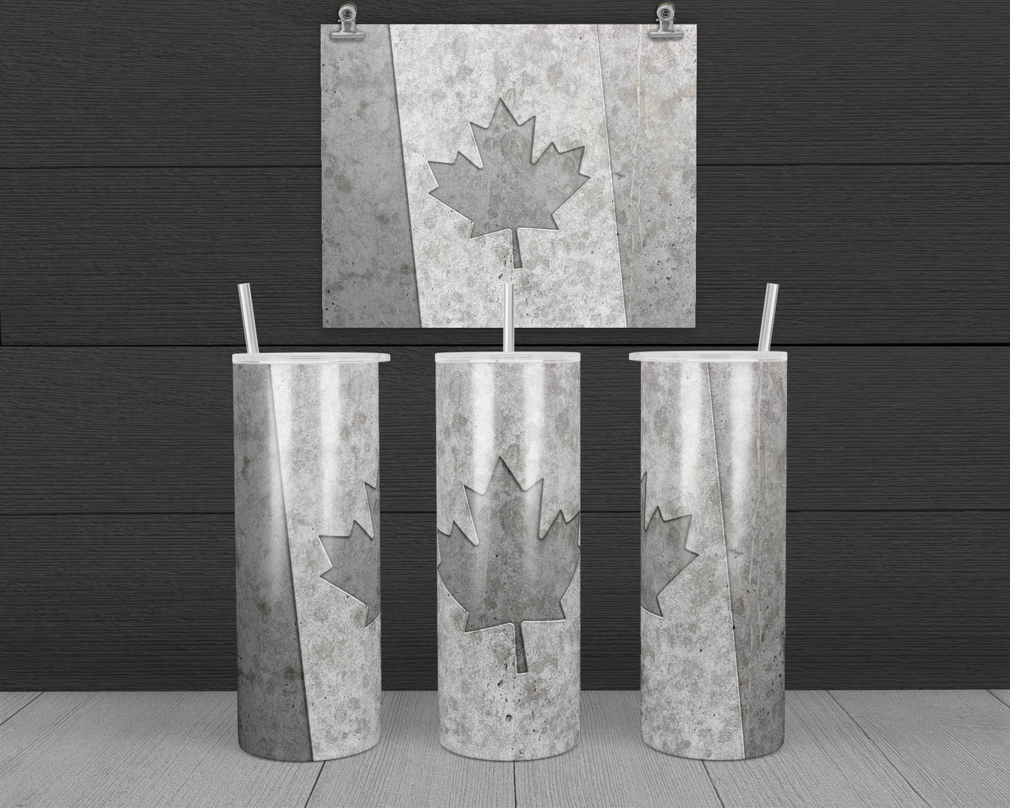Canadian Concrete Flag 20oz Skinny Tumbler