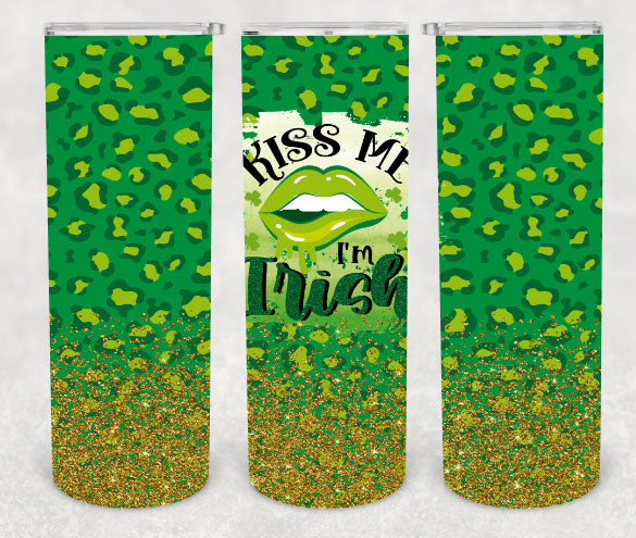 Kiss Me I'm Irish St. Patrick's Day 20oz Skinny Tumbler