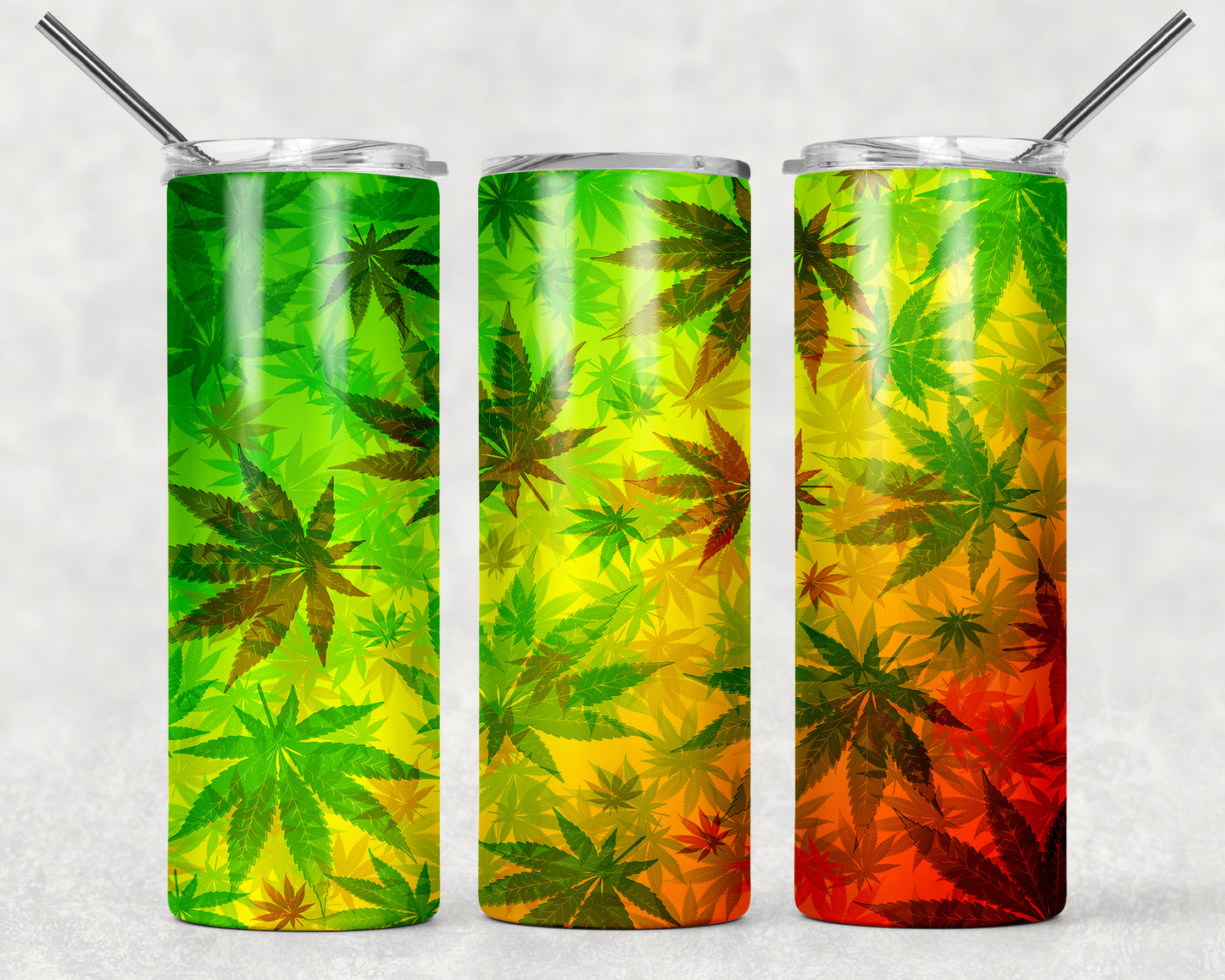 Marijuana Leaf Cannabis Reggae 20oz Skinny Tumbler