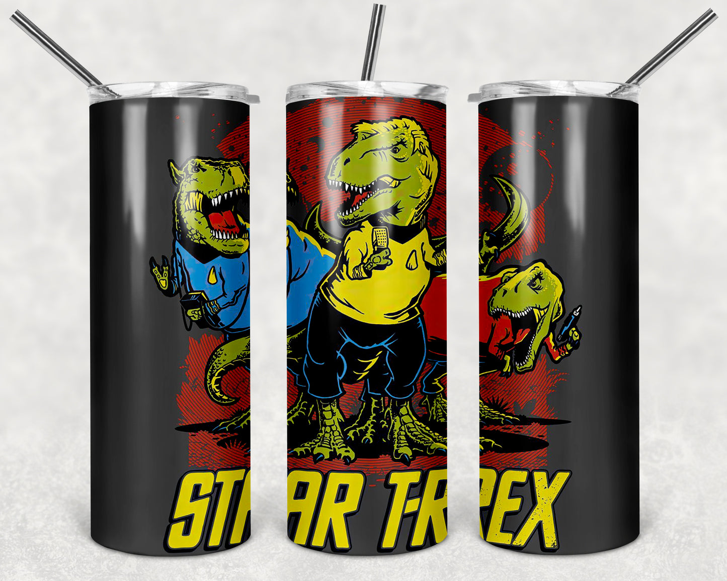 Star T-Rex Dinosaurs 20oz Skinny Tumbler
